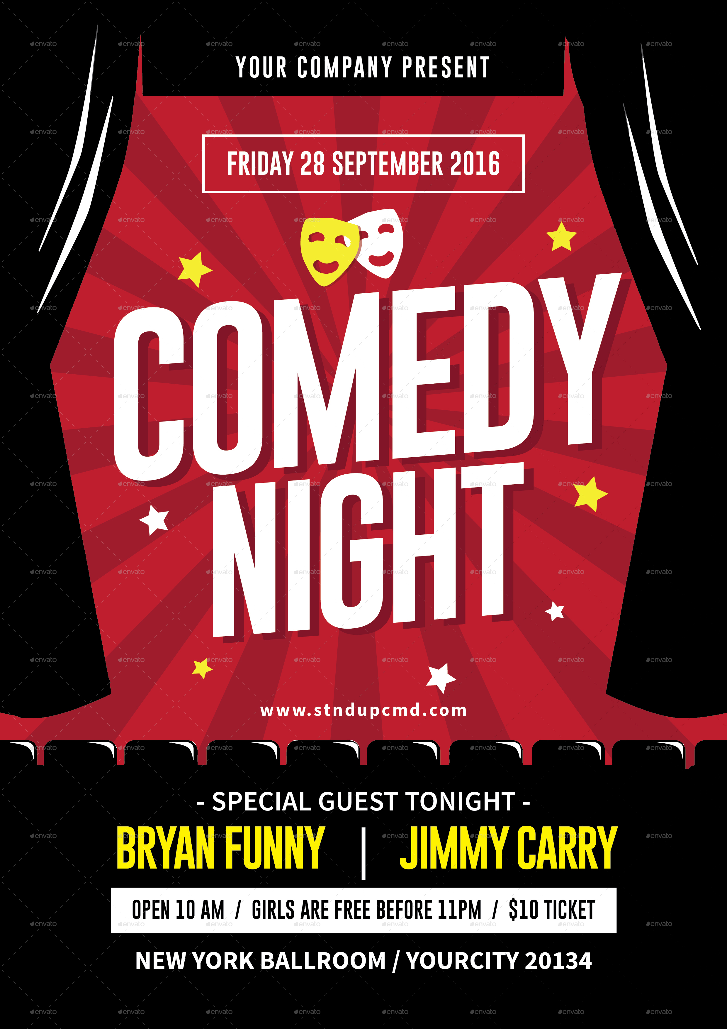 comedy night flyer by tokosatsu graphicriver comedy show poster template